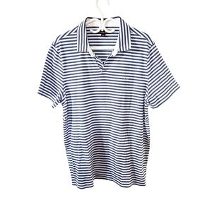 Michael Kors Blue White Stripe‎ Short Sleeve Polo Golf Shirt